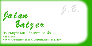jolan balzer business card